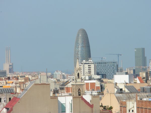 view of Barcelona from our rooftop