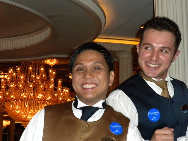 our waiters on the ship