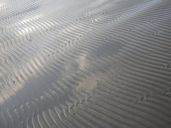 waves in the wet sand