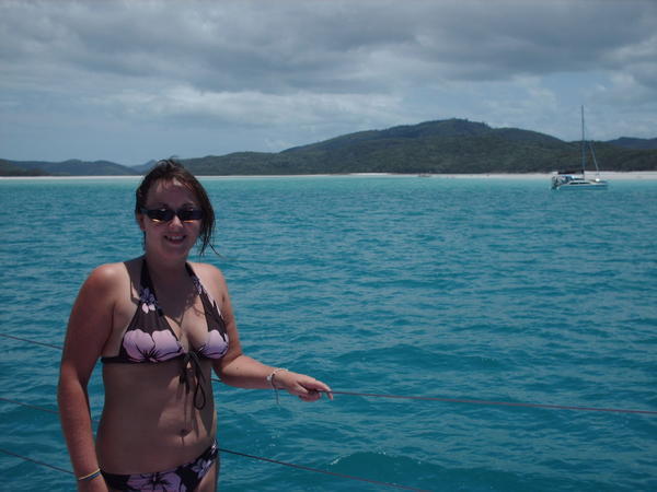 On the boat at Whitehaven Beach
