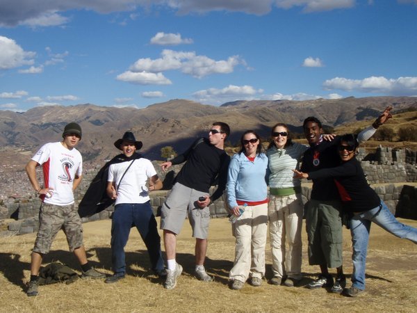 at an inca site with the gang