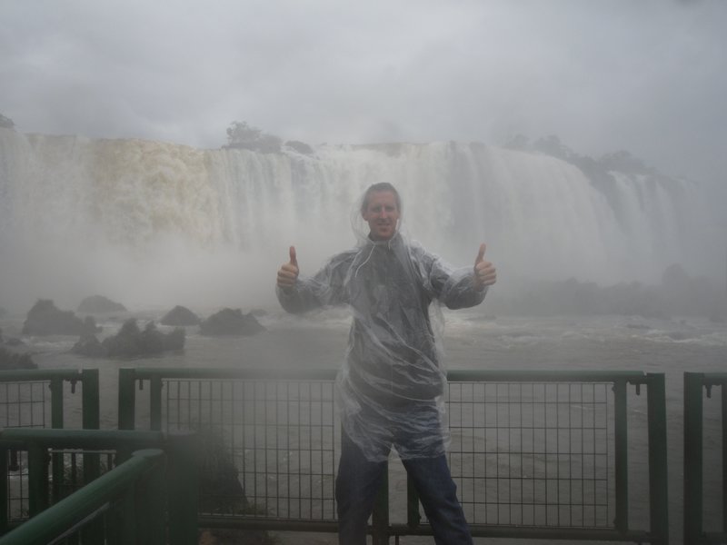 Getting a little wet at the amazing Iguaçu Falls