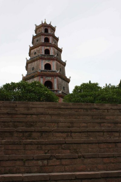 Hué - Vietnam - Pagoda Tower From the Road