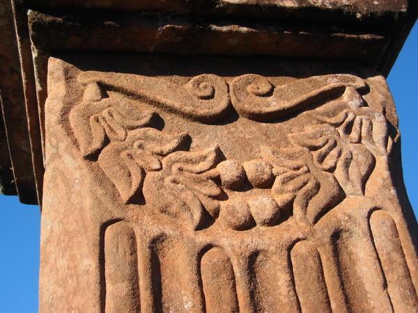 Stone pillar carving detail