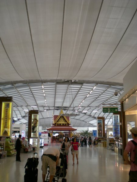 Bangkok airport- the coolest airport ever!  It is a giant tent (steal and canvas)