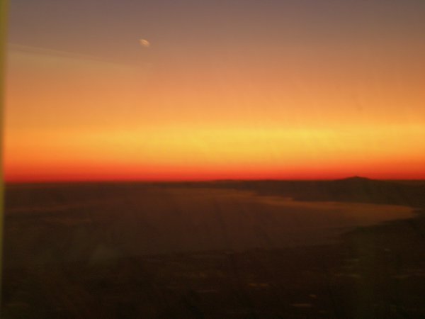 a beautiful sunset over Los Angeles (from the plane)