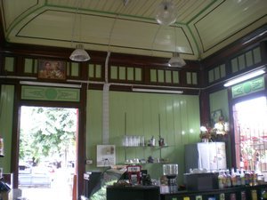 inside a train station coffee shop