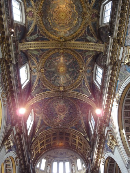 A secret shot of the mosaics on the ceiling of St Pauls
