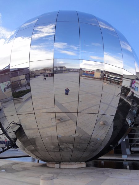 Giant mirror ball...that's me...the speck in the centre