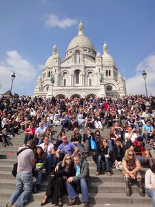 The steps in front of the Cathedral Sacre Coeur