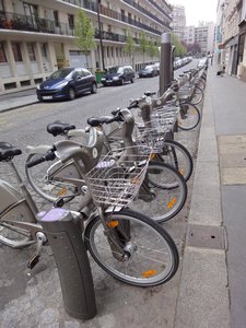 Bike parks are all over the city.