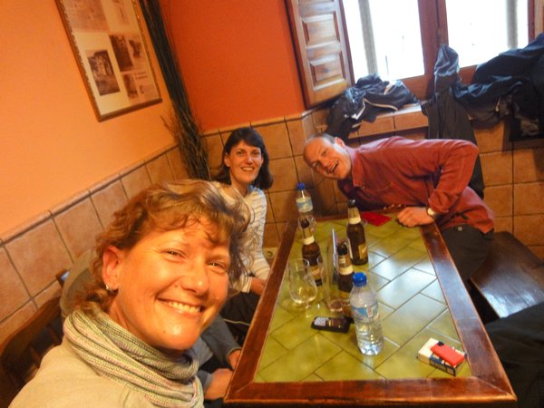 Spanish friends at The pub at San Juan de Ortega