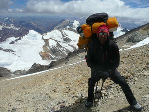 Heading to Plaza de Mulas from High Camp