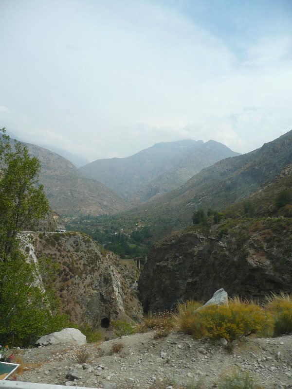 View going through the Andes. 