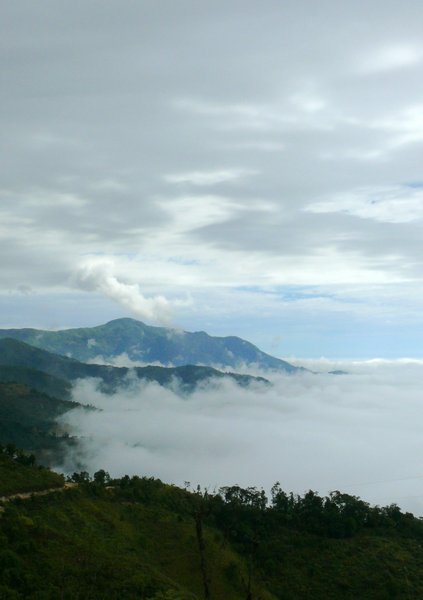 We were caught inbetween cloud layers as we went up along the mountain sides