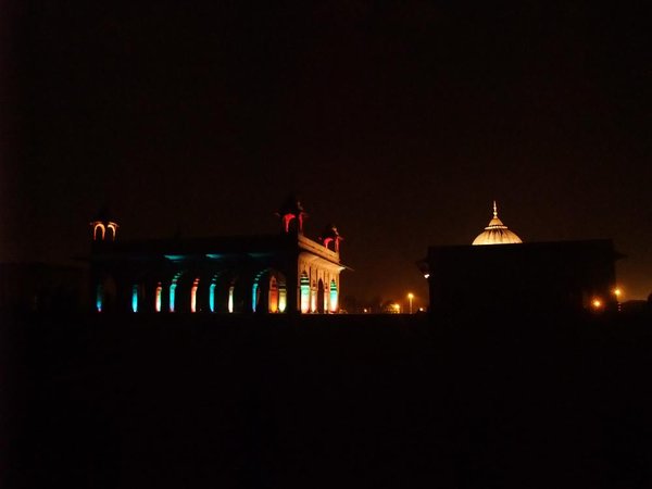 Part of the Red Fort by night
