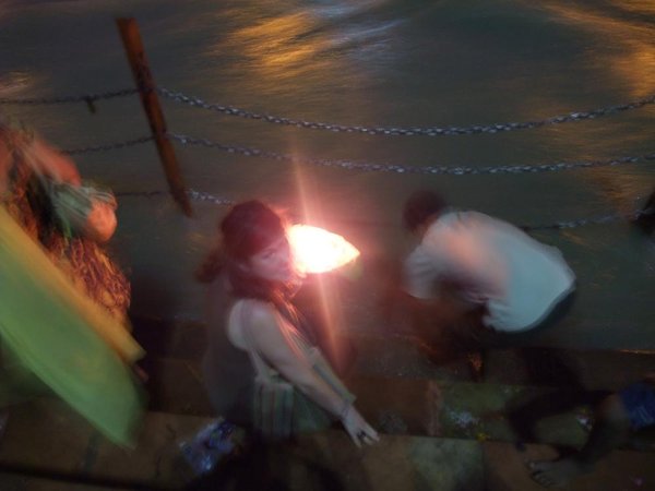 Giving my offering to Mother Ganga