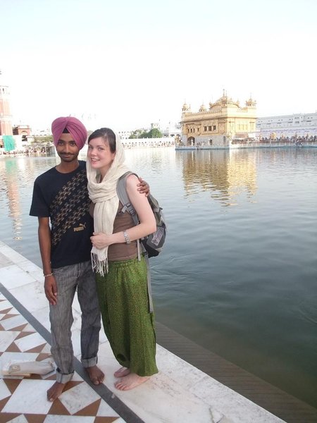Myself and one of the guys who wouldn't leave us alone, infront of the Golden Temple