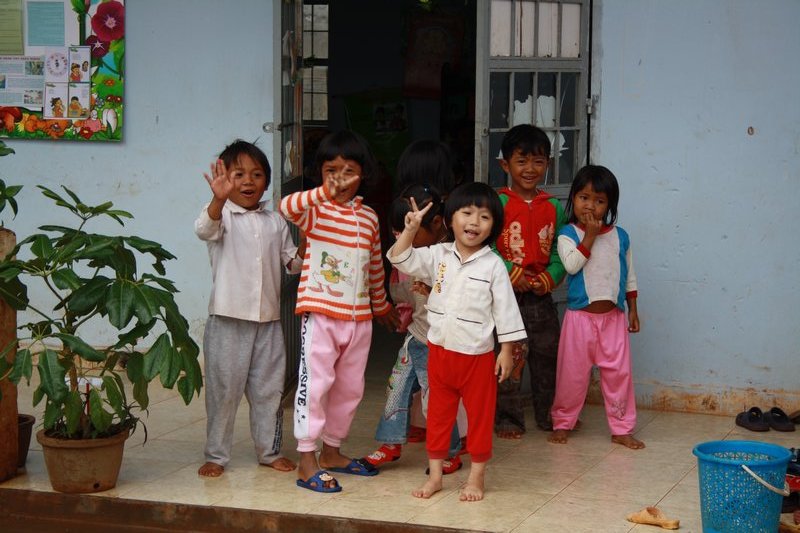 School children at the village