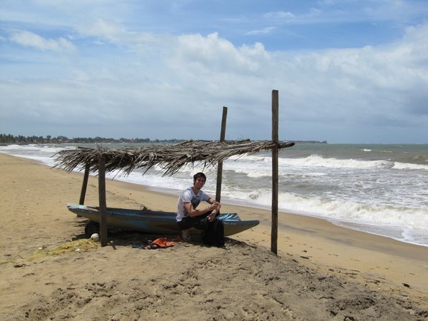 Chilling on Negombo beach