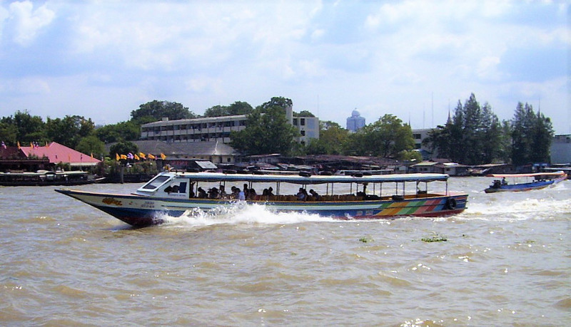 One of the many river buses plying the river
