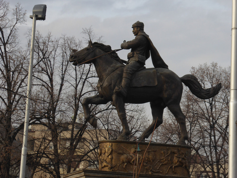 One of Skopje many equestrian statues