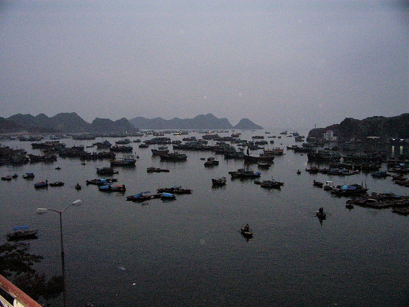 Fishing boats at dusk