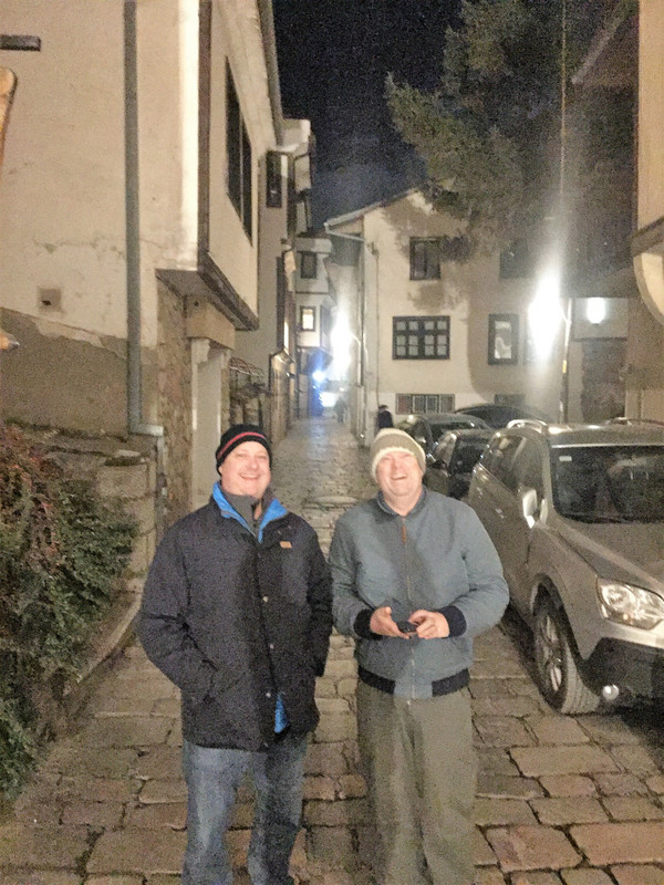 Shane and I stroll the old town bu night