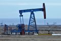 One of the many oil wells scattered along the Caspian sea coast