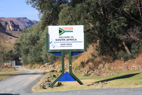 Approaching the South African border post
