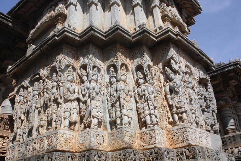 Gods carved into the temple walls