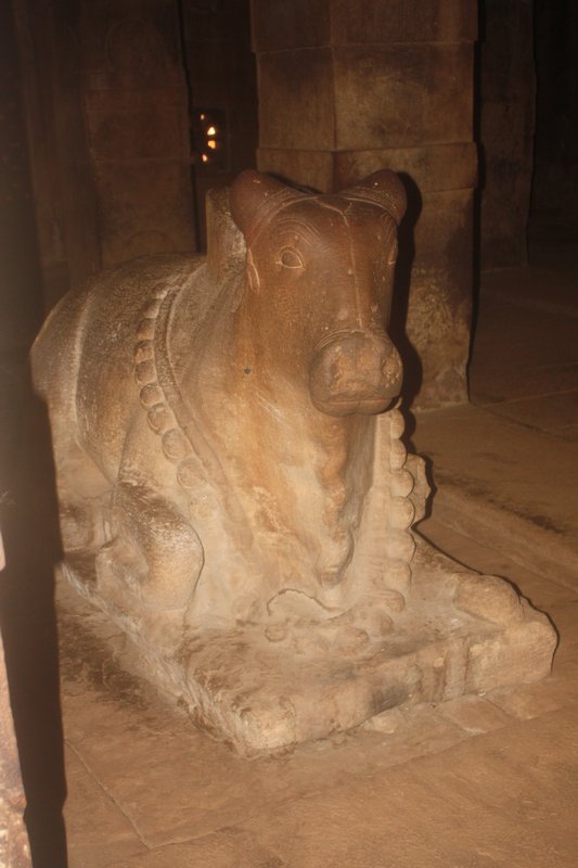 Nandi rests in one of the temples