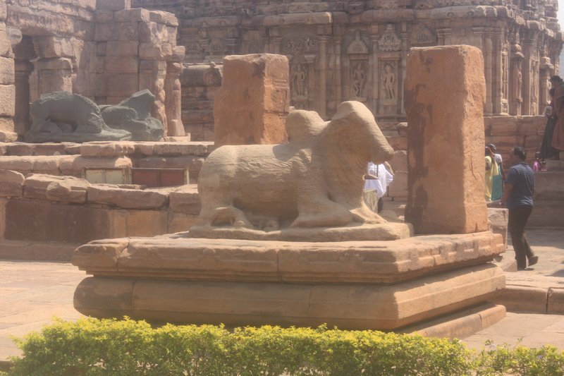 Nandi on his pedestal near the Virupaksha Temple