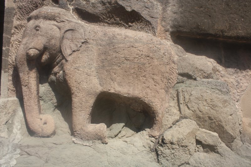 An elephant carving Cave Ten