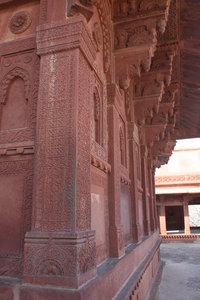 Beautifully carved wall of the Birbal Bhavan