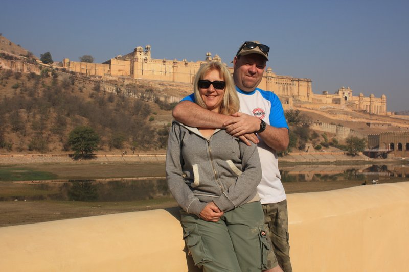 Ruth and I pose in front of the Amber Fort