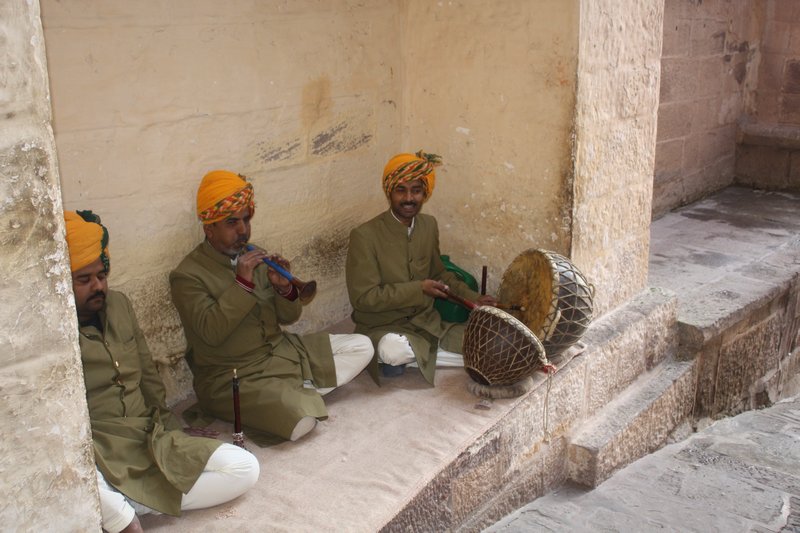 Traditional muscians entertain visitors - when they are awake