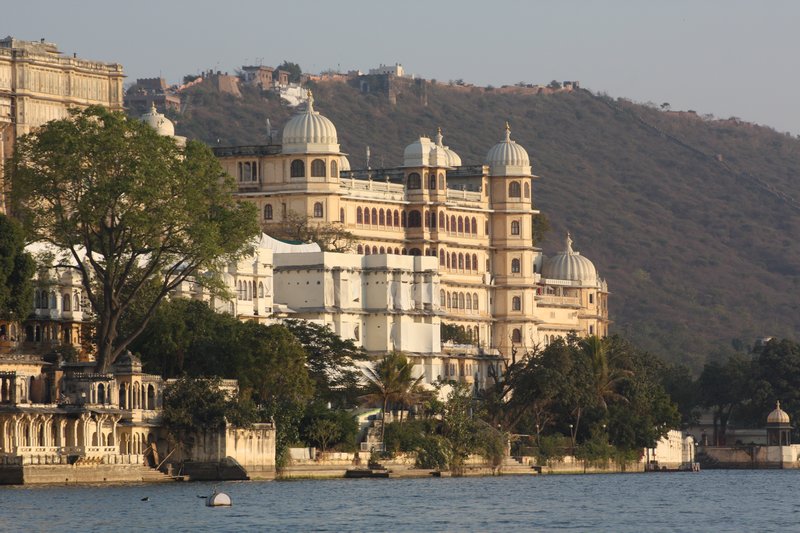 The massive City Palace from the lake
