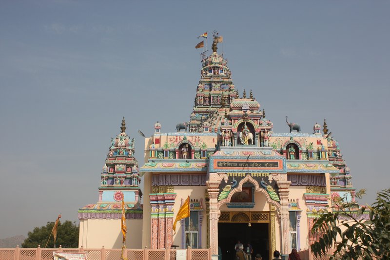 Brightly painted Hindu Temple