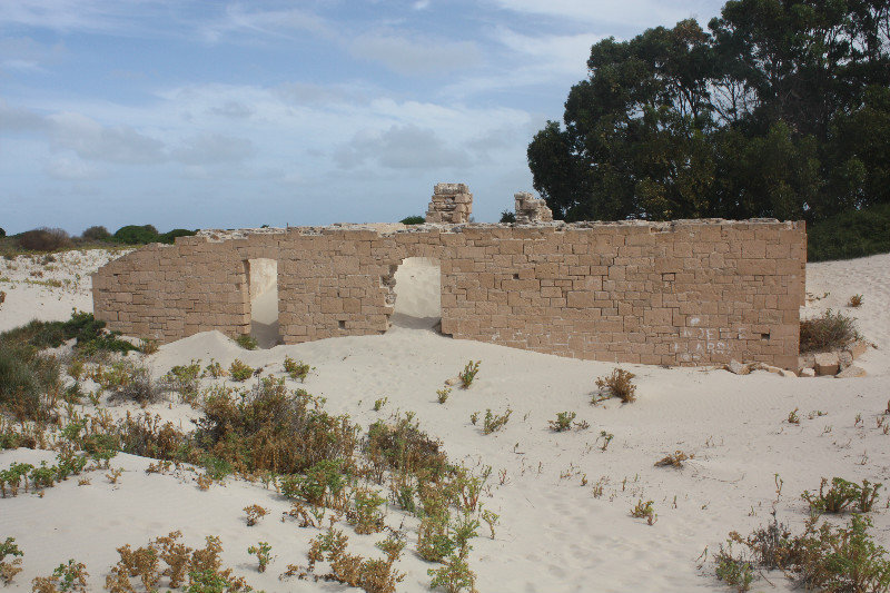 The buried ruins of the old telegraph station