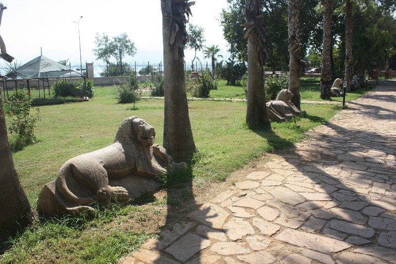 Carved lions from