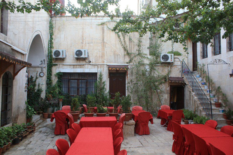The guest house courtyard