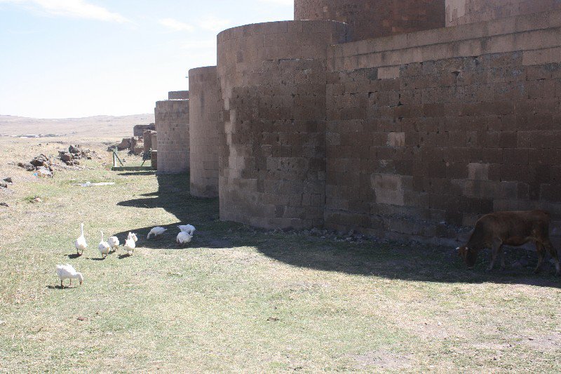 Locals outside the city walls
