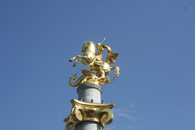 Saint George high above Liberty square