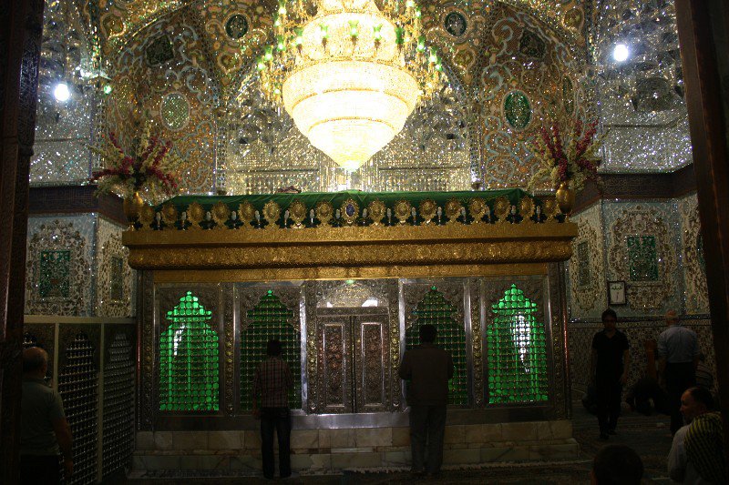The interior of the tomb is decorated in mirror tiles