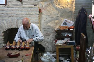 A shoe maker at work