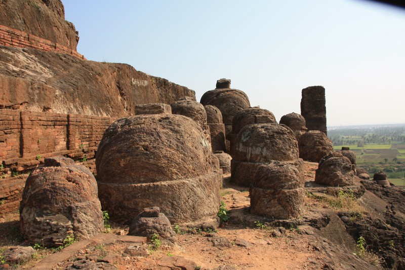 Rock cut stupas