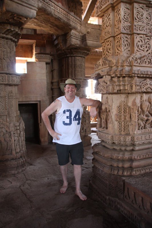 Standing inside the beautifully carved interior