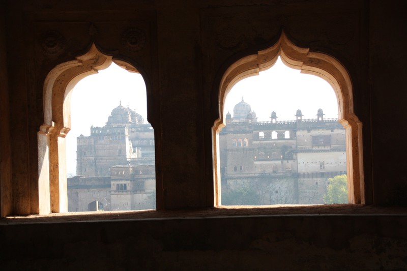 The Orchha fort from the windows of the Chaturburj Temple