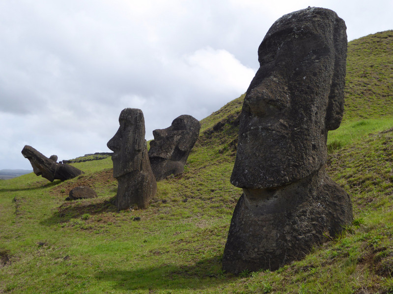 Half buried Moai 